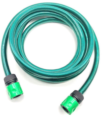 16mm garden hose extension coil with connectors green and black