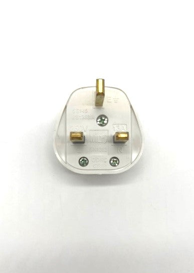 Load image into Gallery viewer, 3 pin plug top white rewireable