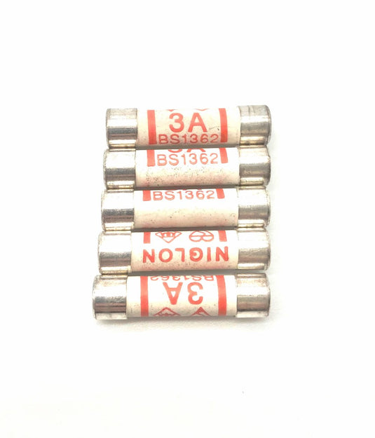 pack of 5 3 amp fuse for plugs ceramic fuses 25mm