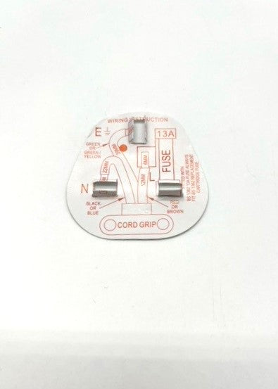 Load image into Gallery viewer, white 3 pin wiring diagram for rewireable plug top in white colour