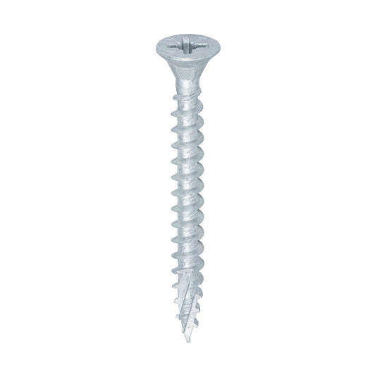 C2 Strong-Fix Woodscrew 5.0 x 50mm – silver twin-cut outdoor woodscrew for structural timber fixings