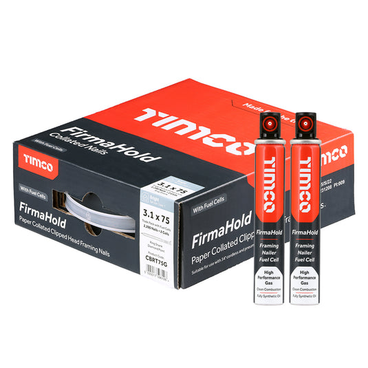 timco firmahold collated framing nails with fuel cells 75mm