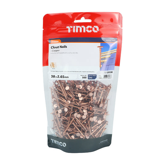 Clout Nails - Copper - 38mm x 2.65mm
