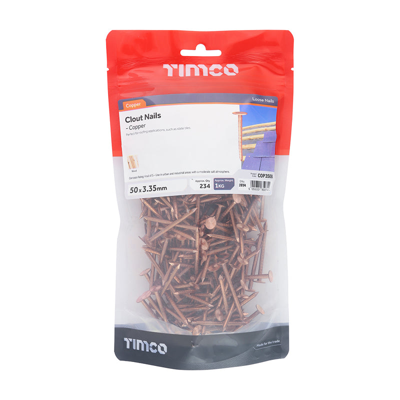 Load image into Gallery viewer, Clout Nails - Copper - 50mm x 3.35mm