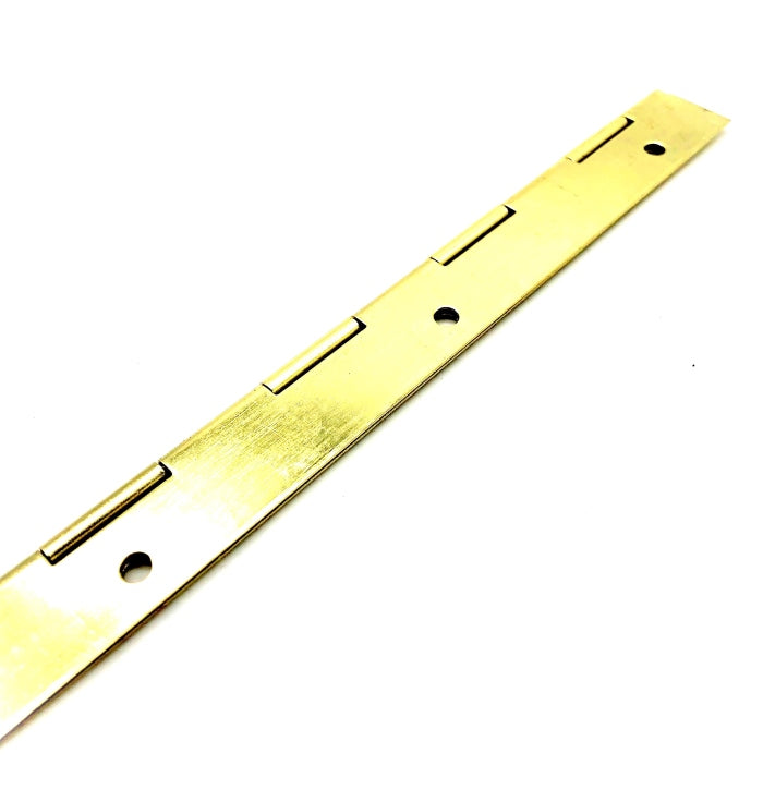 Load image into Gallery viewer, brass plated continuous piano hinge concealed cabinet hinge