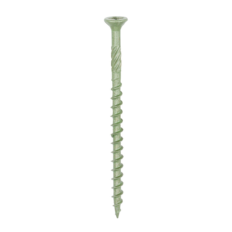 Load image into Gallery viewer, Single professional green coated deck screw for decking, fencing and woodwork outdoors 4.5mm x 70mm