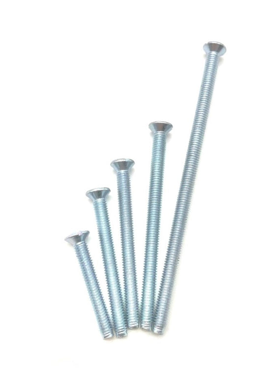 short 25mm, 35mm, 40mm, 50mm and long 75mm silver electrical screws fully threaded raised head countersunk