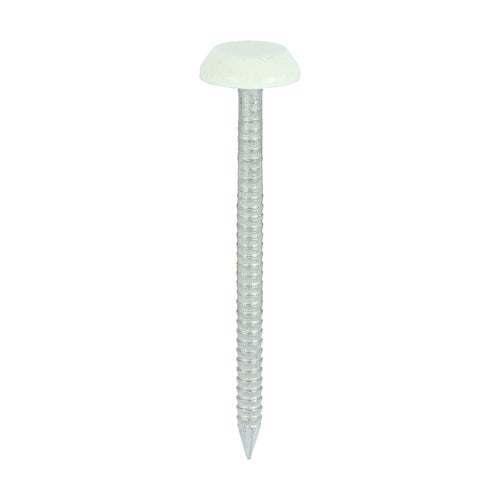 50mm Cream uPVC Poly Top Nails Stainless Steel