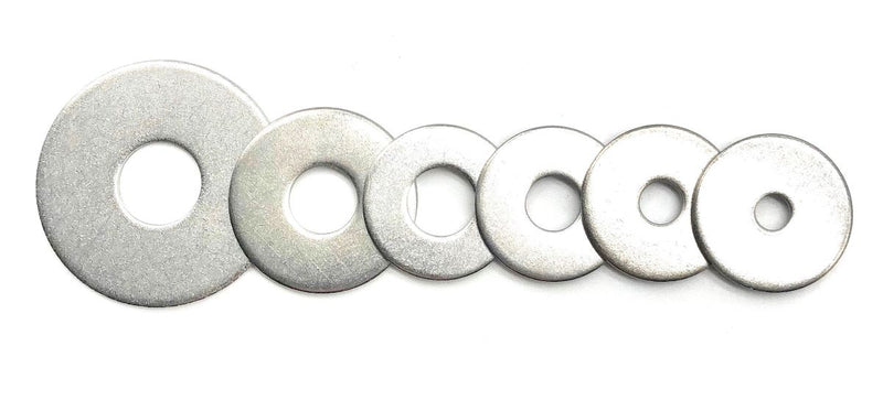 Load image into Gallery viewer, Line of penny repair mudguard washers for the automotive industry, m3,m4,m5,m6,m8,m10 and m12, stainless steel.