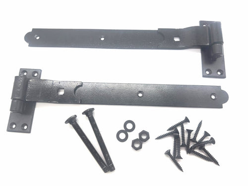 heavy duty black hook and band hinges with fixing kit