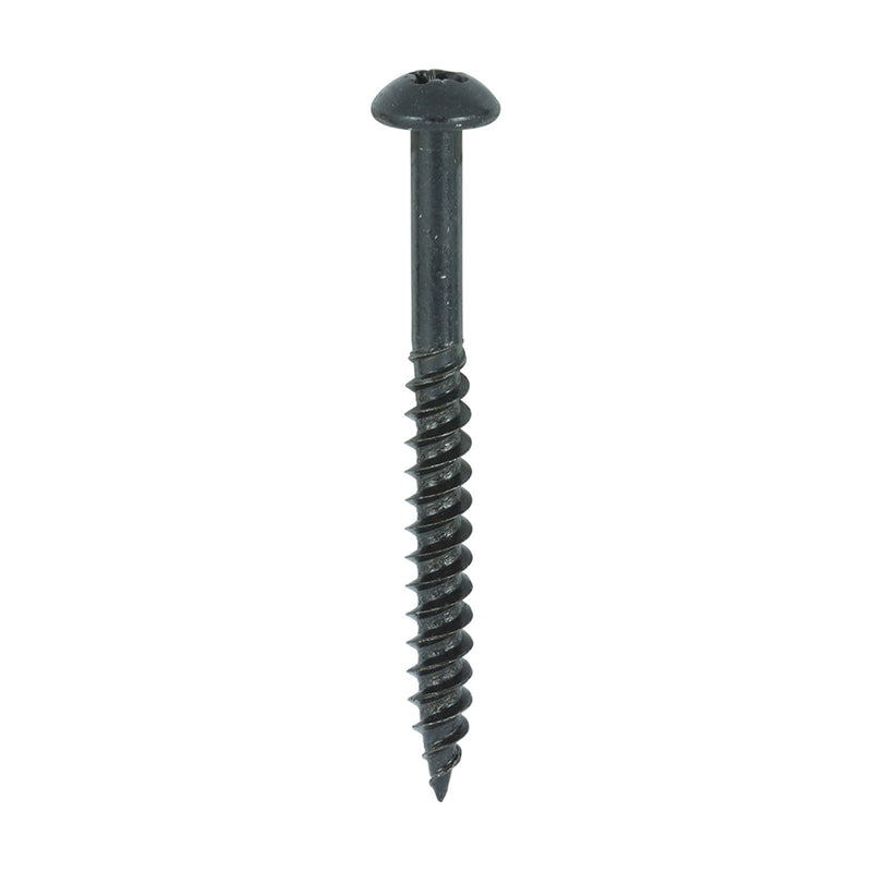Load image into Gallery viewer, Blackjax black screw for wood round head pan head pozi drive woodscrew 10G 9.18mm x 2"