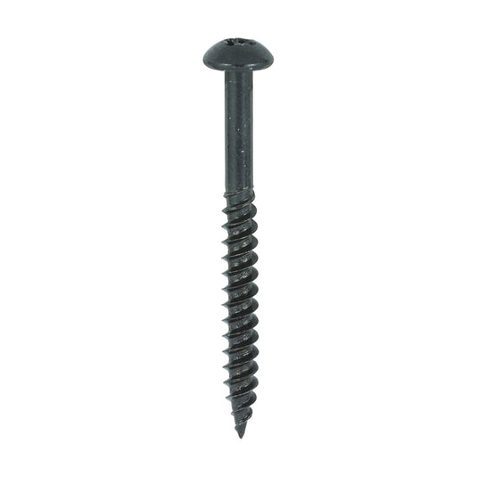 Blackjax black screw for wood round head pan head pozi drive woodscrew 10G 9.18mm x 2"
