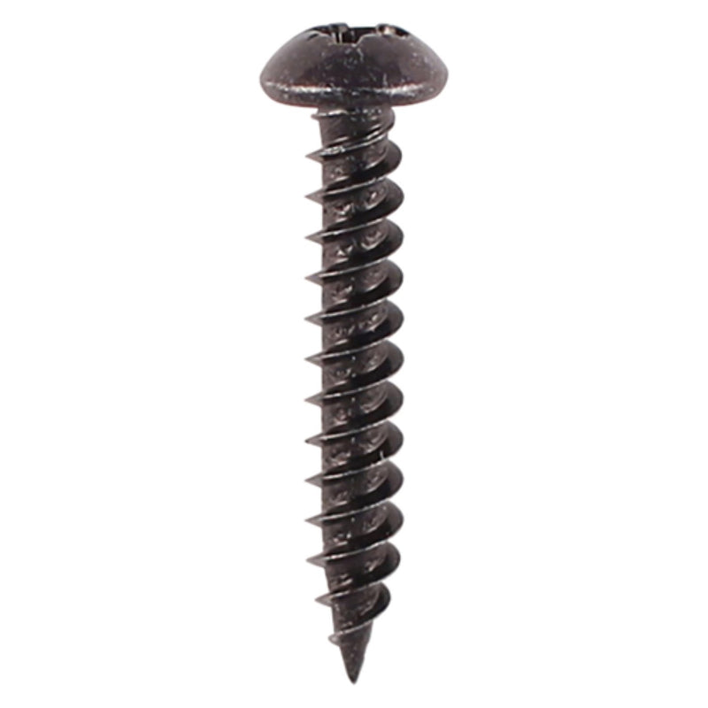 Load image into Gallery viewer, Blackjax black screw for wood round head pan head pozi drive woodscrew 8G 8mm x 1"