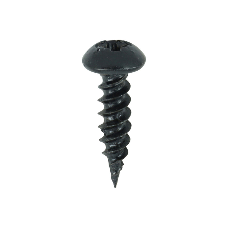 Load image into Gallery viewer, Blackjax black screw for wood round head pan head pozi drive woodscrew 8G 8mm x 5/8"