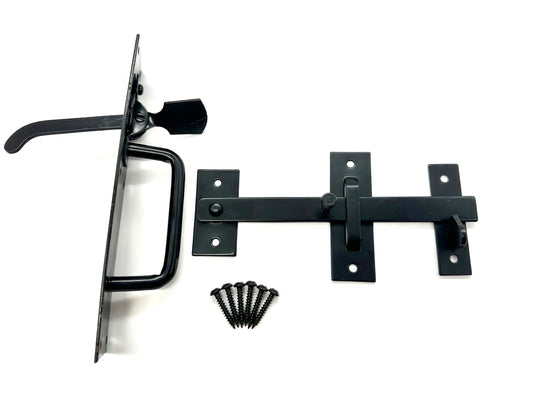 heavy duty black suffolk gate latch kit strong latch catch and black screw fixings