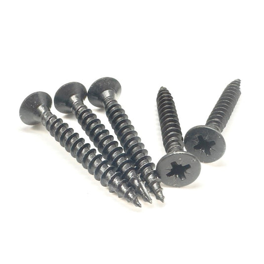3.5mm x 25mm countersunk black wood screws trade pack bulk woodscrews