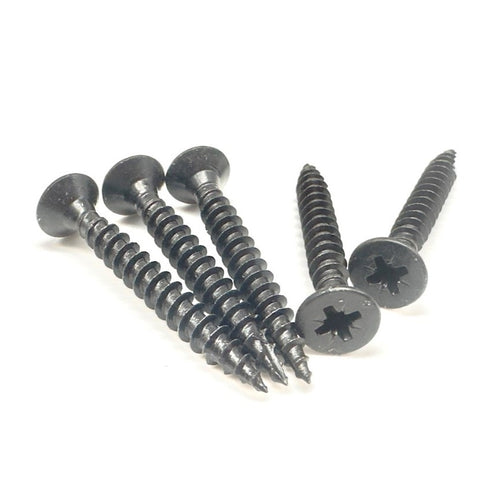4mm x 25mm countersunk black wood screws trade pack bulk woodscrews