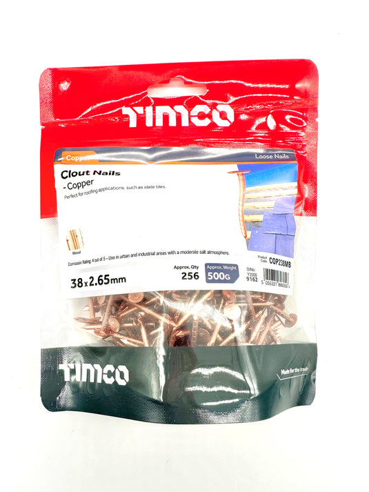 Copper clout nails bag 38mm