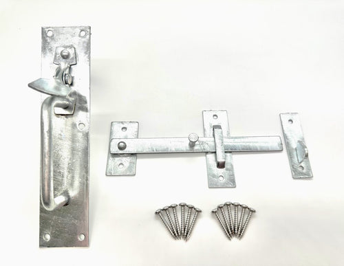 strong heavy duty galvanised suffolk gate latch kit latch catch and silver screw fixings