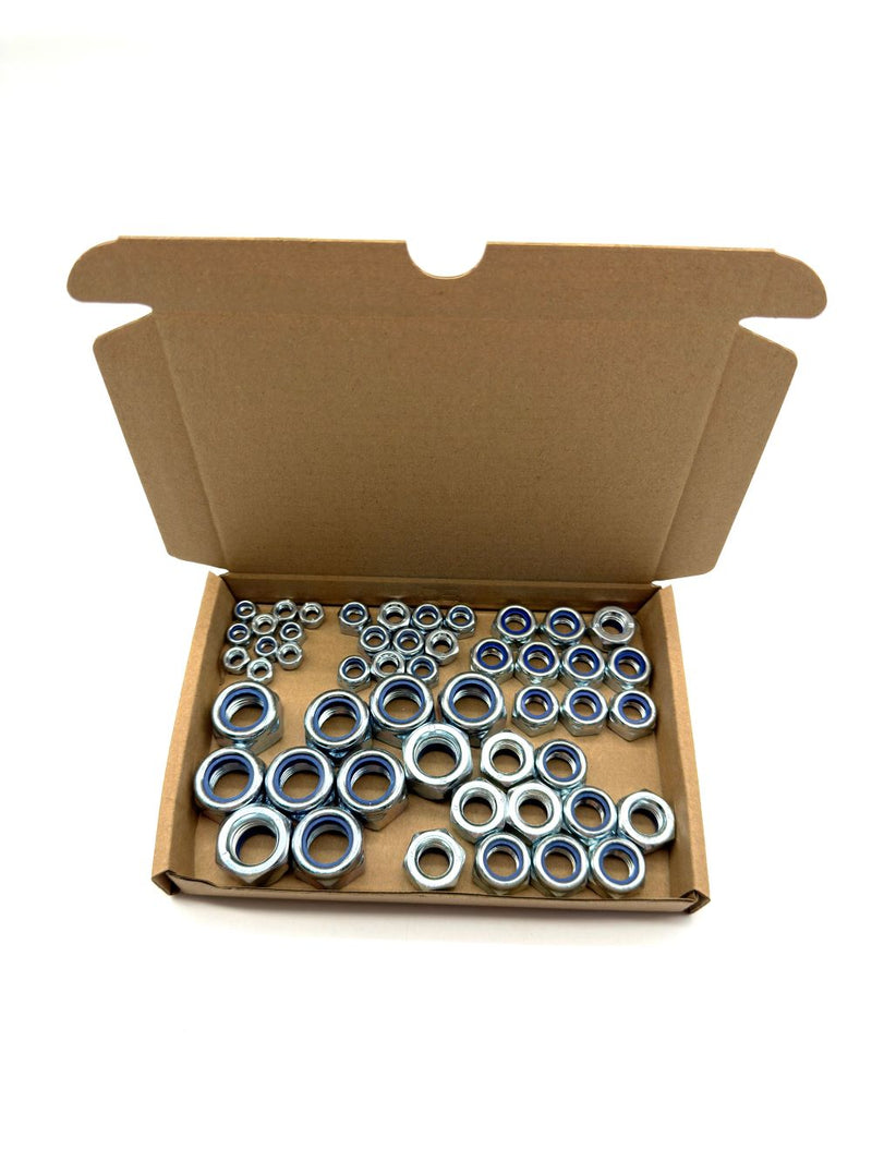 Load image into Gallery viewer, 50 piece nyloc nut mixed assortment pack