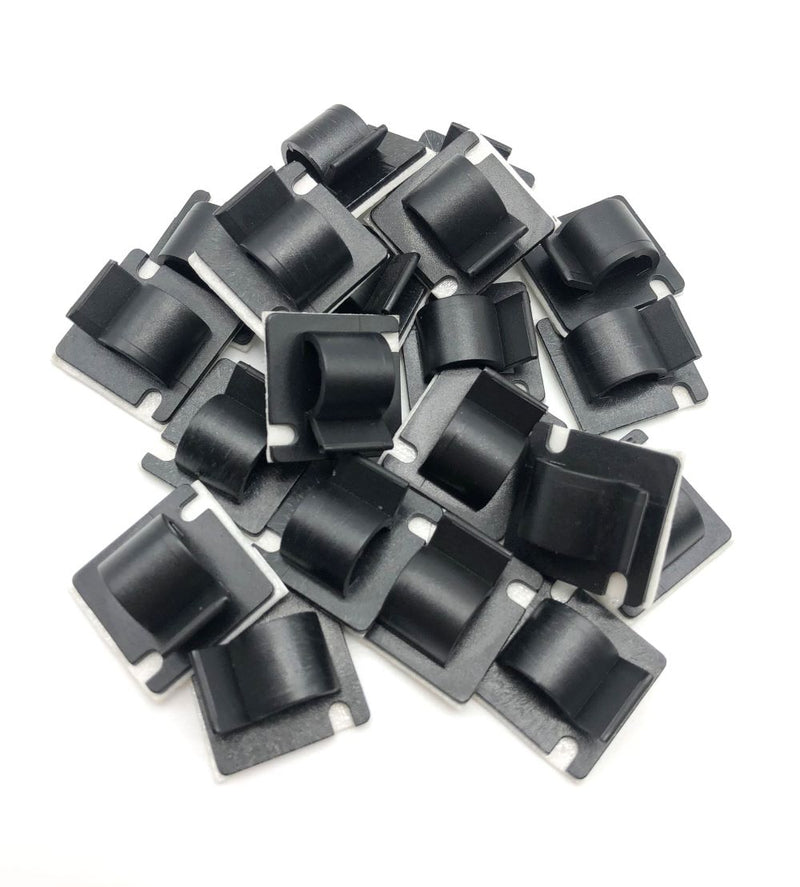 Load image into Gallery viewer, 10mm black sticky cable clips for car and dash cam