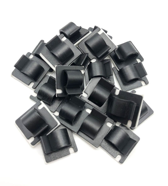 10mm black sticky cable clips for car and dash cam