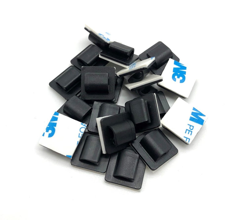 Load image into Gallery viewer, 6mm black sticky cable clips for car and dash cam