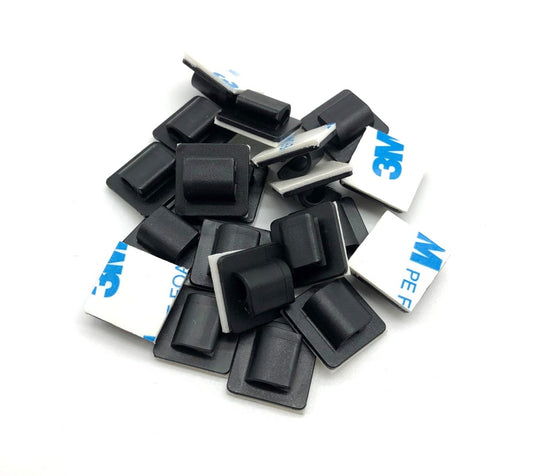 6mm black sticky cable clips for car and dash cam