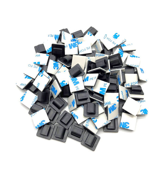 6mm black self-adhesive cable clips for car and dash cam