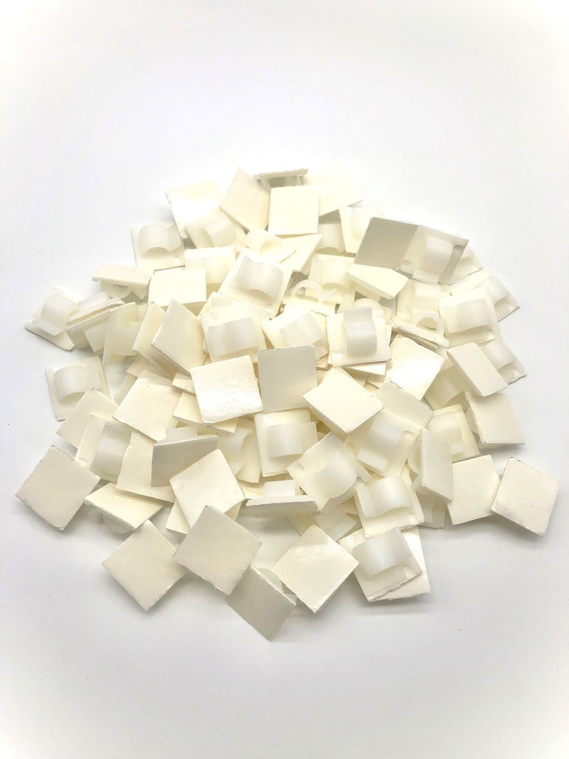 Load image into Gallery viewer, 10mm white sticky cable clips