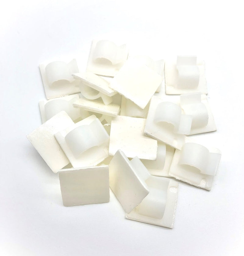 Load image into Gallery viewer, 10mm white self-adhesive cable clips