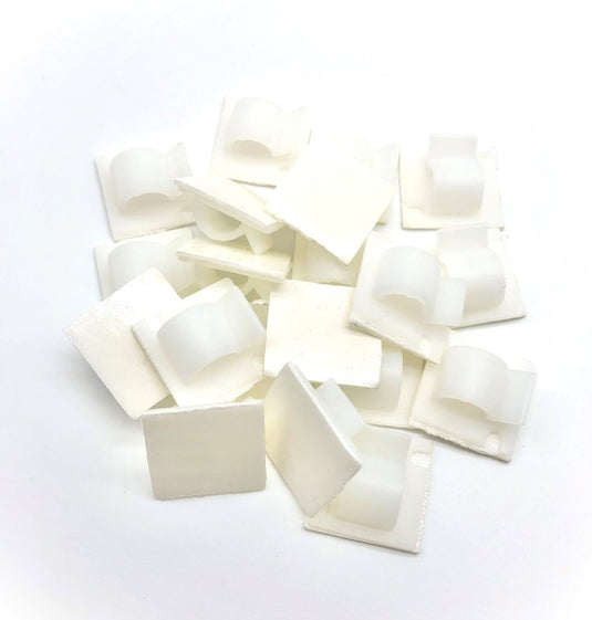 10mm white self-adhesive cable clips