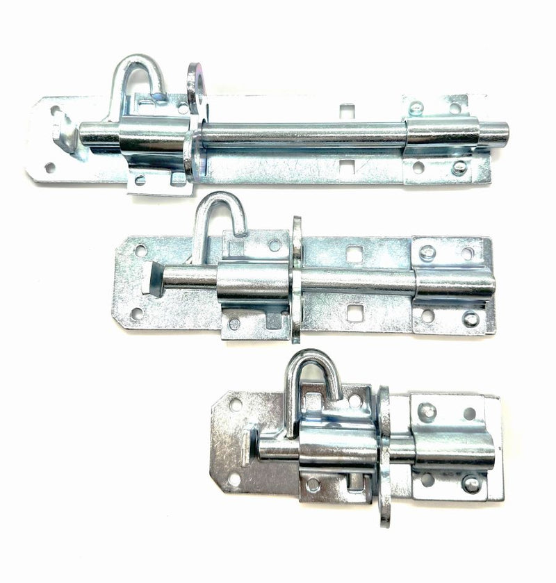 Load image into Gallery viewer, zinc steel brenton pad bolt gate slide bolts 4" 6" 8"