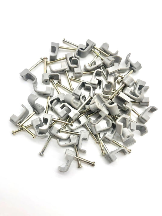 1.5mm cable clips for twin and earth cable flat grey bundle