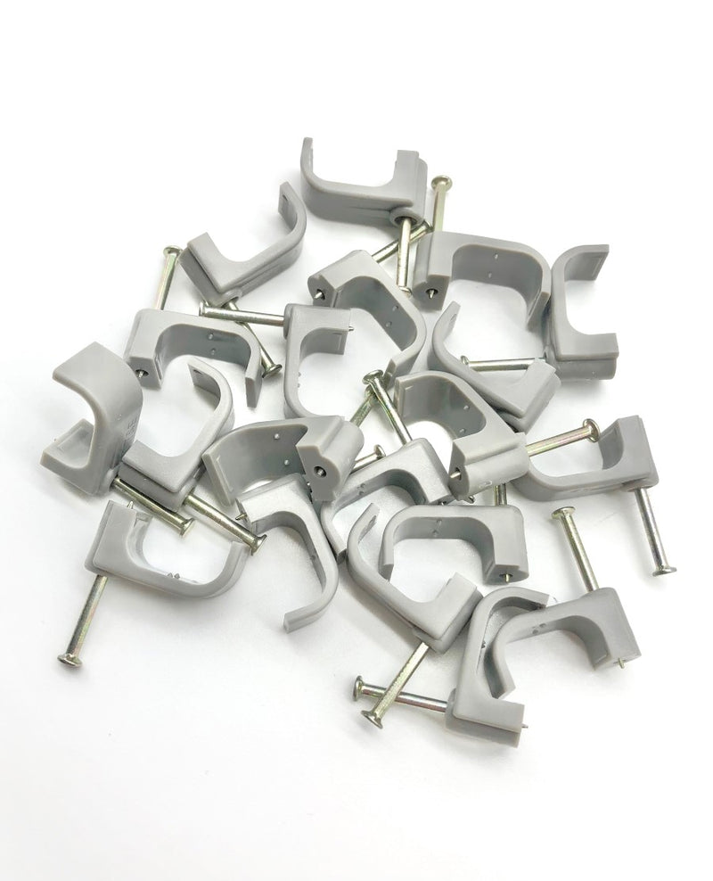 Load image into Gallery viewer, 10mm cable clips for twin and earth cable flat grey bundle