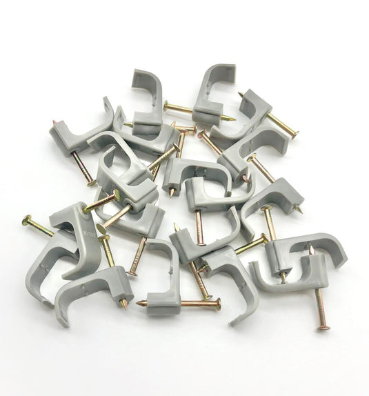 16mm cable clips for twin and earth cable flat grey bundle