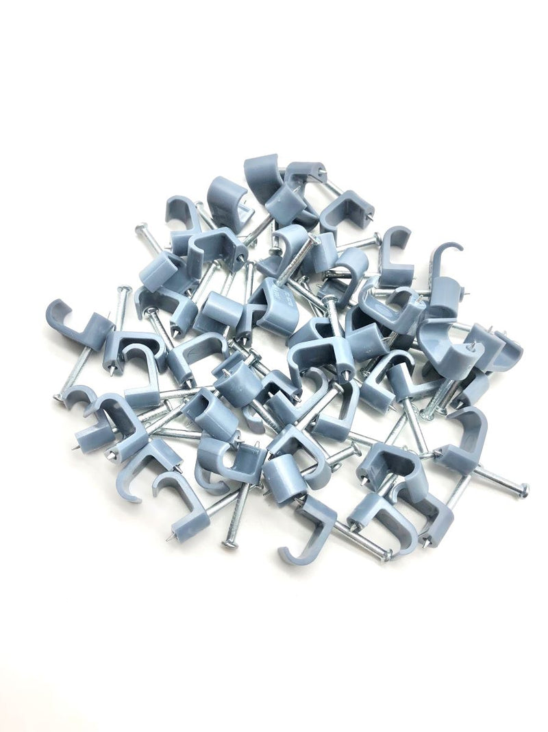 Load image into Gallery viewer, 2.5mm cable clips for twin and earth cable flat grey bundle