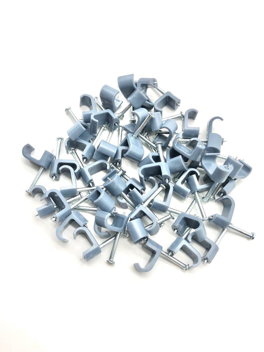 2.5mm cable clips for twin and earth cable flat grey bundle