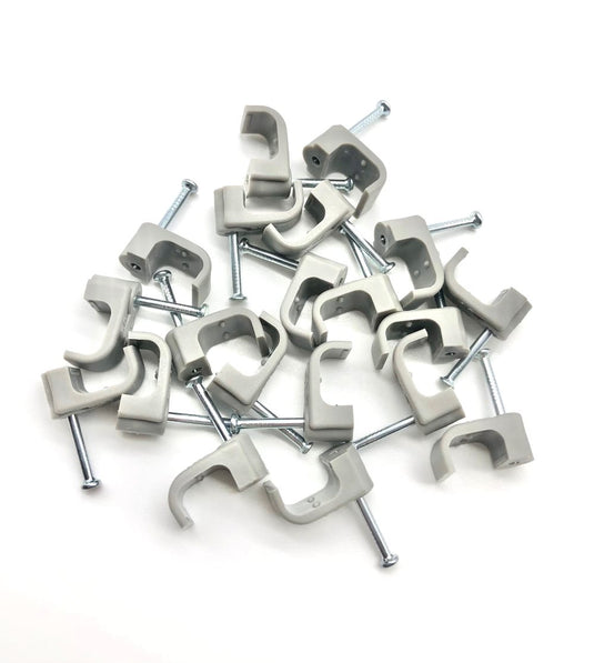 4mm cable clips for twin and earth cable flat grey bundle