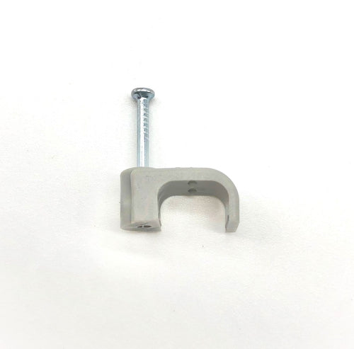 4mm cable clip for twin and earth cable flat grey single clip