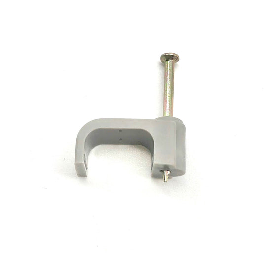 6mm cable clip for twin and earth cable flat grey single clip