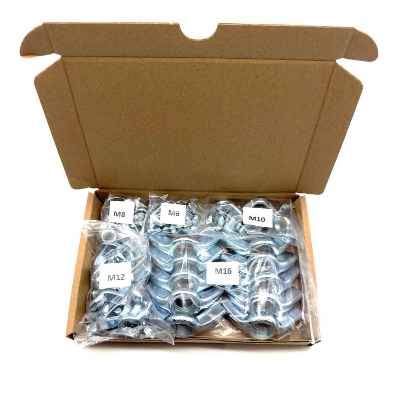 Load image into Gallery viewer, butterfly nut wing nut mixed pack m6 m8 m10 m12 m16