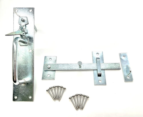 zinc suffolk gate latch kit latch catch and silver screw fixings