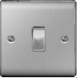 BG Nexus Light Switch 1G 2W Brushed Steel - NBS12