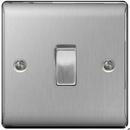 BG Nexus Intermediate Light Switch 1G Brushed Steel - NBS13