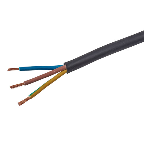 Black Flex Cable 3 Core 1.5mm