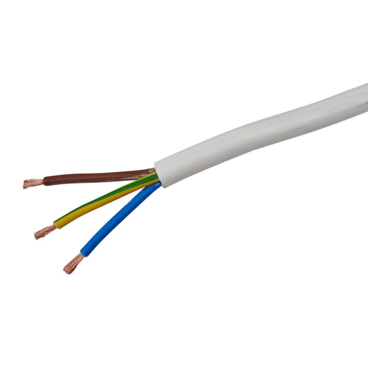 White Flex Cable 3 Core 1.5mm