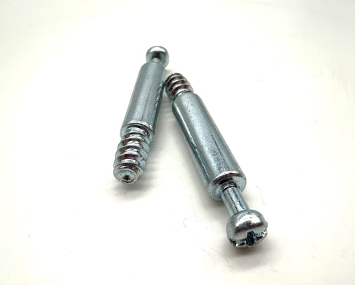 Cam lock dowel screws for flat pack furniture and cabinet repairs