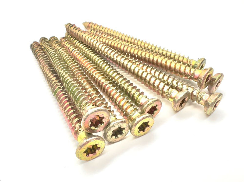 Load image into Gallery viewer, timco concrete screws 120mm yellow torx security drive
