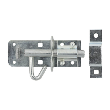 long keep 4" padbolt slide bolt silver garden gate bolt